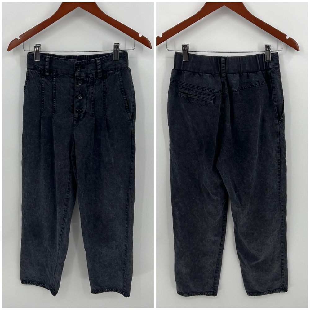 Young Fabulous & Broke pleated washed black pant